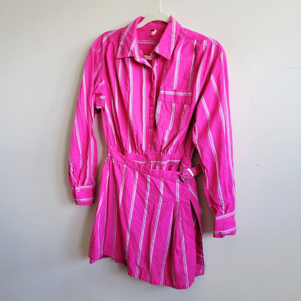 Free People Pink Striped Two-Piece Dress Set - Picture 5 of 8